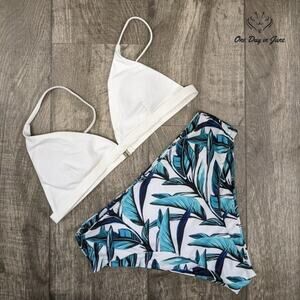 Moshengqi High Waist Adjustable Strap Bikini Swimsuit Size XL